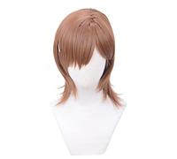 Cosplay Wig Peluca de anime Toaru Kagaku No Railgun Cosplay Mikoto Misaka Peluca, (30CM) Peluca marrón, Disfraz Peluca de Halloween, for Halloween, Fiesta de disfraces, Espectáculo de anime, Evento de