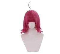 Cosplay Wig ¡Peluca de Cosplay de Anime, Love Live!Peluca Nijigasaki High School Idol Club Tennouji Rina, peluca corta rosa roja, con gorro de peluca gratis, for fiestas, uso diario, Halloween, cospla