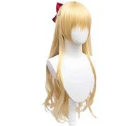 Cosplay Wig Peluca de Cosplay de Anime, Peluca de Sailor Moon Sailor Venus, Peluca Larga Dorada, con Gorro de Peluca Gratis, for Fiestas, Peluca de Halloween Todos los días, Cosplay