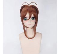 Cosplay Wig Sakura Card Captor Cosplay Costume Women Top + Skirt + Tie + Wig Sailor Suit School Uniform Girls Sakura Cosplay Costume L Wig