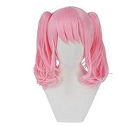 Cosplay Wig Sueño de explosión de peluca de anime.Cosplay Maruyama Aya peluca, 2 colas de caballo rosa peluca rizada, disfraz de Halloween peluca, for Halloween, fiesta de disfraces, espectáculo de an