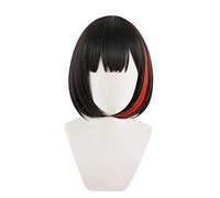 Cosplay Wig Sueño de explosión de peluca de anime.Cosplay Mitake Ran peluca, negro mixto rojo Bob peluca, disfraz Halloween peluca, for Halloween, fiesta de disfraces, espectáculo de anime, evento de