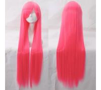 cosplay wig universal 100CM color long straight hair cos anime high temperature wire 099 color:rose net 050 [1 meter]