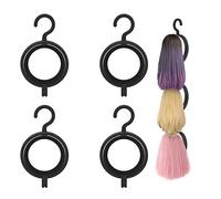 Cosquero de Pelucas de 4 Paquetes, Ganchos de Pelucas Negras Portátiles, Lanufrago de Pelucas Plegables, Colgador de Pelucas de ABS, Perchas de Pelucas para Pelucas y Sombreros