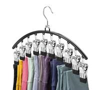 Cosqueros de pantalón de armario, percha con clips con recubrimiento de goma, falda adorable que ahorra espacio, perchas de pantalón multipropósito para puerta y bastidores de secado, 35x12.5x4.3 pulg
