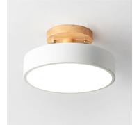 COSRUB Lámpara de Techo LED Nórdica Semi Empotrada Redonda Crema Diseño Moderno Colorido, Plafón Elegante Luz de Techo para Pasillo Entrada Balcón(White,3000K)