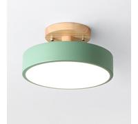 COSRUB Lámpara de Techo LED Nórdica Semi Empotrada Redonda Crema Diseño Moderno Colorido, Plafón Elegante Luz de Techo para Pasillo Entrada Balcón(Green,6000K 3 modes)