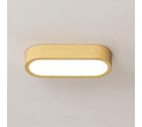 COSRUB Lámpara de Techo LED Ovalada Moderna, Plafón Lineal Efecto Madera Estilo Minimalista Luz de Techo Campestre para Pasillo Balcón(Wood,6000K)