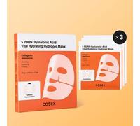 COSRX 5 PDRN Hyalruronic Acid Vital Hydrating Hydrogel Mask 3EA for Face with 5 PDRN & 8 Hyalruronic Acid, Overnight Hydrogel Mask for Glass Skin, Korean Skincare