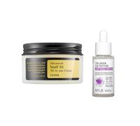 COSRX - Advanced Snail 92 All In One Cream - 100g + APLB - Collagen EGF Peptide Ampoule Serum - 40ml Set