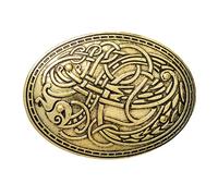 COSSIKA Alfileres de solapa con diseño de lobo escandinavo, broche de runas talladas, insignia de tótems de estilo étnico, ramillete de Cosplay, adorno de joyería, Pin de solapa para mujer