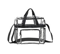 COSSIKA Bolso de Hombro Bolsa de Maquillaje Transparente de PVC Bolso de Mano Transparente con Correa para el Hombro Bolsa de Almacenamiento de Gran Capacidad para Viajes, Trabajo, Deportes