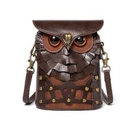 COSSIKA Bolsos Bandolera Bolso Bandolera de Búho de Dibujos Animados para Mujer Bolso Bandolera de Cuero PU para Niñas Monedero Lindo Bolso Bandolera Medieval para Viajes Diarios