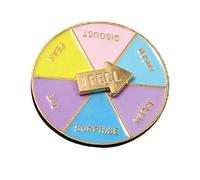 COSSIKA Broche de alfiler, disco giratorio creativo, Pin de solapa, rueda de sentimientos, alfileres de aleación, broche con letras geométricas, broches de flechas seleccionadas