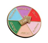 COSSIKA Broche de alfiler, disco giratorio creativo, Pin de solapa, rueda de sentimientos, alfileres de aleación, broche con letras geométricas, broches de flechas seleccionadas