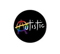 COSSIKA Broche de alfiler, insignia de esmalte autista para mujer, Pin de solapa, decoración de joyería, insignia redonda de aceptación de autismo, broches de Metal