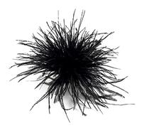 COSSIKA Broche negro pluma clásico unisex