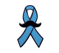 COSSIKA Broche Pin de solapa esmaltado para la salud de los hombres, broche de listón azul con barba, alfileres, insignias, regalo de joyería para mochilas, accesorios de ropa para camisas