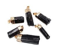 COSSIKA Colgante de Piedra turmalina Negra Natural Colgante de Piedra Colgantes de energía cilíndricos ásperos para Mujer y Hombre Regalo joyería de Moda