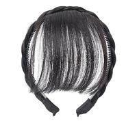 COSSIKA Diadema con Flequillo, Flequillo Falso Natural, Diadema, Flequillo Tenue, Flequillo de Aire para Uso Diario, Diadema sintética para niñas