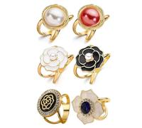 COSSIKA Juego de 6 Clips para Bufanda, broches Vintage para Ropa, Sujetador de Bufanda, Bufandas Elegantes, Anillos, Hebilla y Accesorios versátiles para chales