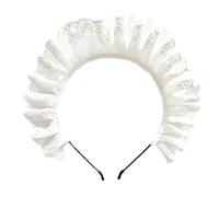 COSSIKA Loilita Hairhoop Diadema Delicada Elegante Patrón Hueco Cordones Plisados Aro para el Cabello Tocado de Fiesta Accesorios para Disfraces de Cosplay para Mujeres
