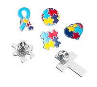 COSSIKA Pin de concienciación sobre el autismo 6 piezas Pines de concienciación sobre el autismo Pines de solapa esmaltados Insignia Broche Símbolos inspiradores del autismo Apoyo para sombreros