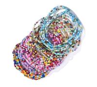 COSSIKA Pulsera de Mujer 30 Uds. Tobilleras con Cuentas, Pulseras para Mujeres y niñas, Pulsera de Tobillo con Cuentas Coloridas Bohemias para la Playa, Cadena para pies y Manos