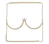 COSSIKA Soporte para el pecho Corona Soporte para el pecho Sujetador Cadena Vestido Arnés Ropa de festival Cadena de pecho con diamantes de imitación Joyería de lencería para mujeres y niñas