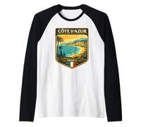 Costa Azul Francia Vacaciones Riviera Francesa Saint Tropez Camiseta Manga Raglan