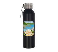 Costa Brava - Botella de agua de recuerdo de viaje de España, botella aislada, botella de agua de acero inoxidable