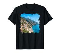 Costa de Amalfi Acantilado Costa Paisaje Escénico Pueblo Camiseta
