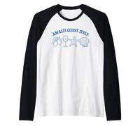 Costa de Amalfi, Italia, Vacaciones de Verano, Playa, Recuerdo Camiseta Manga Raglan