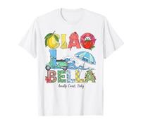 Costa de Amalfi Italiana Ciao Bella con Scooter Viaje de Verano Camiseta