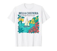 Costa de Amalfi velero turquesa mar limón flores sol Bella Camiseta