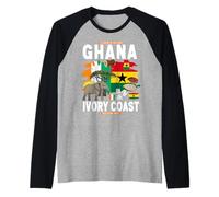 Costa de Marfil Ghana Roots Idea Para Niños Bandera de Ghana de Costa de Marfil Camiseta Manga Raglan