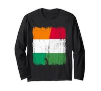 Costa de Marfil, Italia, media bandera, orgulloso, costa de marfil, orgullo italiano Manga Larga