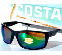 Costa Del Mar Reefton Gafas Polarizadas Negro BLACKOUT Lente Verde 580P