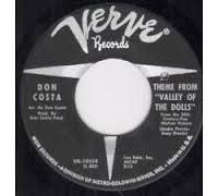 Costa, Don Theme From The Valley Of The Dolls 7" Verve VK10558 EX 1960s US pressing