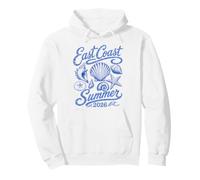 Costa Este, Verano 2026, Vintage, Recuerdo de Conchas Marinas para niñas Sudadera con Capucha