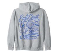 Costa Este, Verano 2026, Vintage, Recuerdo de Conchas Marinas para niñas Sudadera con Capucha