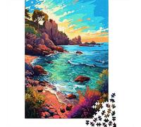 Costa Mediterránea Puzzle de 1000 Piezas Papel para Adultos Paisaje Natural Colorido Puzzle para Adultos Relajación Decoración Regalo 70x50cm/1000pcs