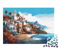 Costa Mediterránea Rompecabezas de Papel 1000 Piezas Adultos Decoración Relajante Juego Educativo Paisaje 52x38cm/1000pcs