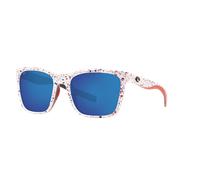 Costa Mujer Sunglass 6S9037 Freedom Series Panga - Color del Marco: Blanco brillante y Firework, Color de la Lente: Azul Espejado