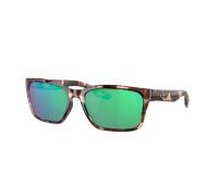 Costa Mujer Sunglass 6S9081 Palmas - Color del Marco: Coral y tortuga, Color de la Lente: Verde Espejado