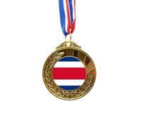 Costa National Flag North Amecountry Gold Award Medal First Place Ribbon