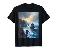 Costa Noroeste Pacífico Olas Océano Farallones Arte Paisaje Camiseta