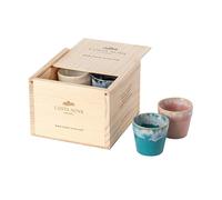 Costa Nova caja regalo Grespresso: 8 tazas de café lungo de gres fino con esmalte reactivo, apilables, acabadas a mano, en elegante caja de madera, aptas para lavavajillas, multicolor, ⌀ 8 cm