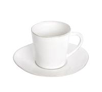 Costa Nova, Nova colección, Vajilla elegante, gres, Taza té y platillo, blanco, 0.19 L, 6 piezas