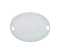 Costa Nova, Pearl colección, Vajilla elegante, gres, Fuente oval, blanco, 40 cm